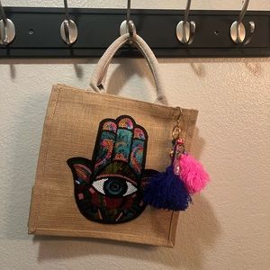 Jute bag with tassel -new